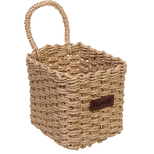 Корзинки интерьерные для хранения 3шт в наборе с петелькой ЭЛЛОРИЯ, цвет кофейный, 121115141617см (лейбл)_5