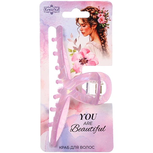 Заколка - краб для волос AKS-EMPIRE, петля, микс 6 цветов, 114,5см_6