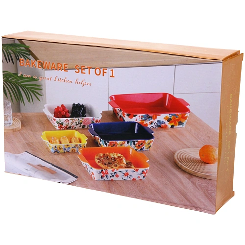 Форма керамическая для запекания Тропические цветы 39237см_3