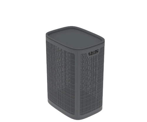 Корзина для белья Лён 75л 43*32,1*60см графит