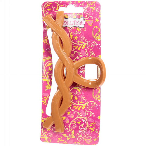 Заколка-краб для волос  на блистере Magic Gloss, косичка, микс 6 цветов, 11см (Кокетка)_4