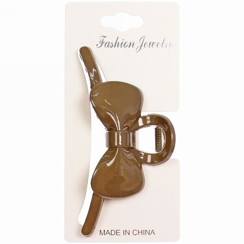 Заколка-краб для волос  на блистере Magic Gloss, бантик, микс 6 цветов, 11см (Кокетка)_5