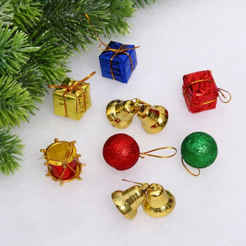 Набор украшений "Праздничный наборчик" 10*9 см  (набор 8 шт), микс