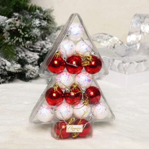 Набор украшений "Легенды зимы" 4 см (набор 17 шт), Белый, красный