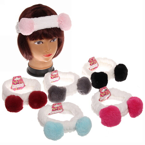 Повязка на голову Кокетка - Шарики, микс 6 цветов, 7,55см_2