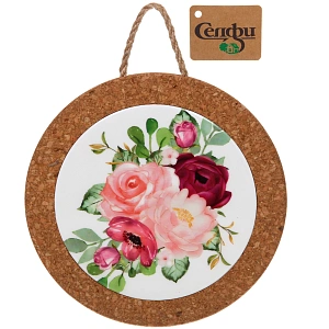 Подставка керамическая 19см "Розовый букет"