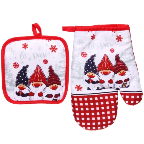 Прихватка в наборе с прихваткой-варежкой "Miracle", гномы, 25,5*17 см, 17*17 см