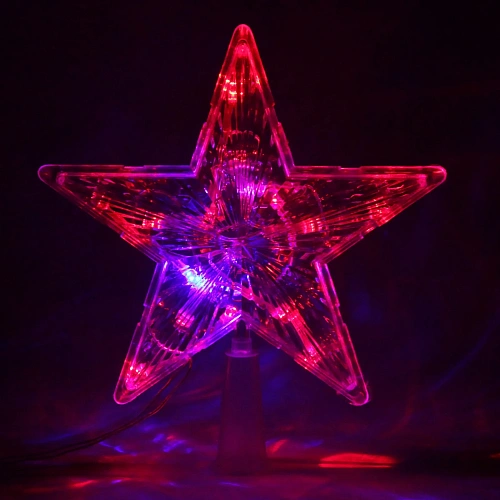 Звезда для елки светодиодная, 15 ламп LED,18,5см, RGRB(красный, зеленыйкрасный,синий)_6