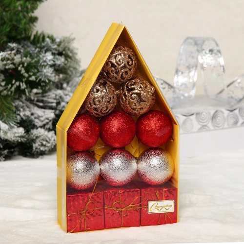 Набор украшений "Майя" 5 см, Красный, шампань