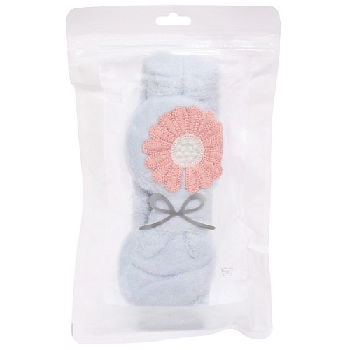 Повязка на голову косметическая ДАЙМОНД РУШ, ромашка, цвет лавандовый, пудровый, небесный и серый, 2055см (ZIP пакет)_6