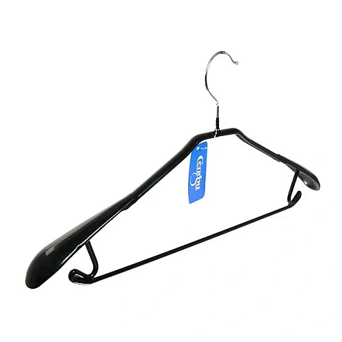 Плечики Селфи металлические с пвх покрытием черные 44см_2