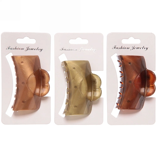 Заколка-краб для волос на блистере Gold Collection - Vita, микс 3 цвета, 6см _7