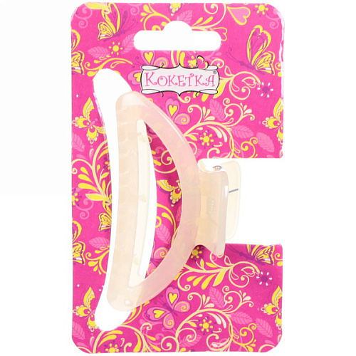 Заколка-краб для волос  на блистере Глянец-Трапеция, микс 6 цветов, 6см (Кокетка)_12