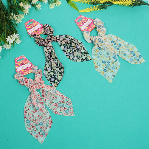 Резинка для волос Harizma - Alina, микс 3 цвета, d-8см, длина ленты 18см_6