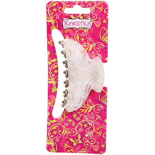 Заколка-краб для волос  ЭЙФОРИЯ, лана, микс 6 цветов, 7см (блистер Кокетка)_12