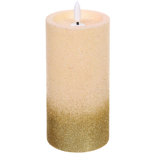 Сувенир с подсветкой Свеча - Нежный блеск 7,515 см, золото (работает от батареек 3 ААА)_3